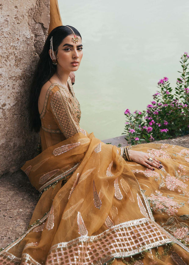 Royal Traditional Pishwas Frock with Sharara and Dupatta