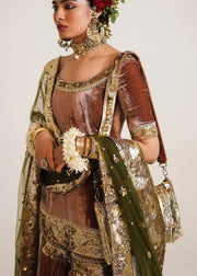 Royal Velvet Gharara Kameez and Net Dupatta Wedding Dress