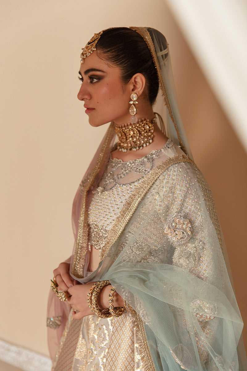 Stunning White Pakistani Bridal Lehenga Dress for Weddings