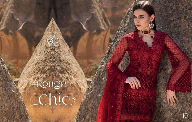 Royal Style Reddish Maroon Pakistani Designer Attire  Embroidered