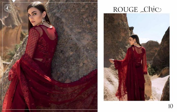 Royal Style Reddish Maroon Pakistani Designer Attire  Embroidered