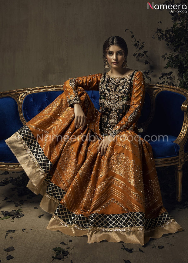Rust Color Lehenga Dress