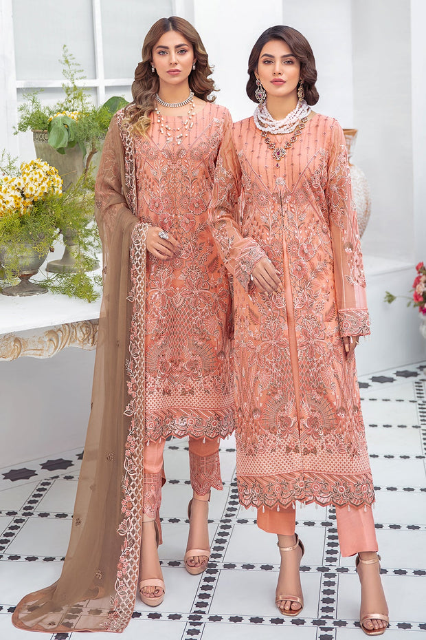 Salwar Kameez Online USA in Soft Peach Shade Designer