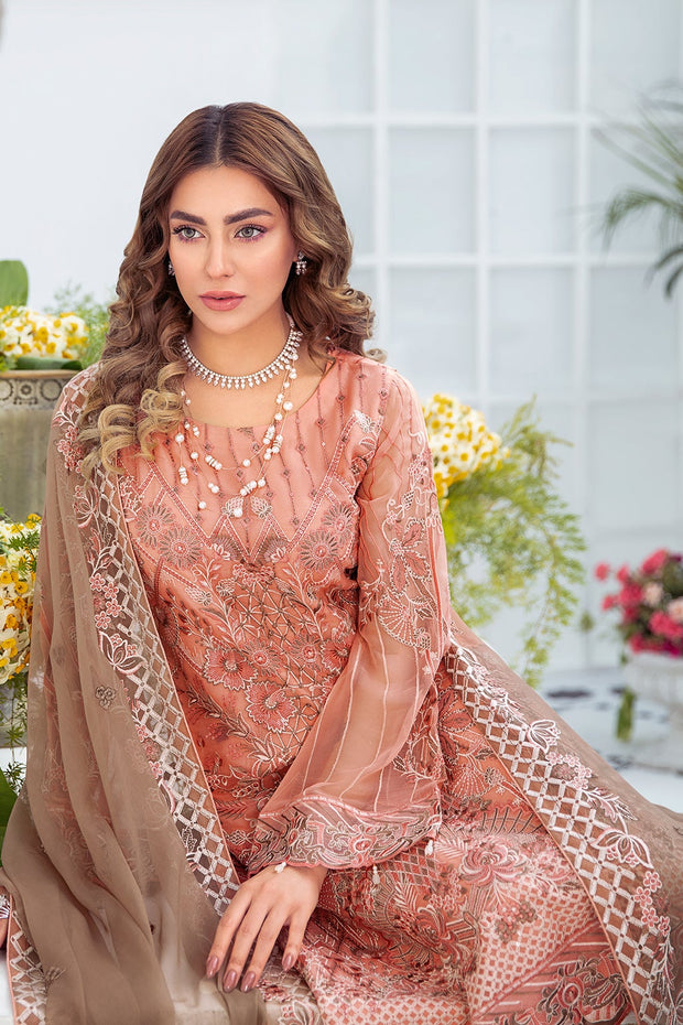 Salwar Kameez Online USA in Soft Peach Shade Online