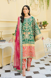 Salwar Kameez Online in Green and Red Color