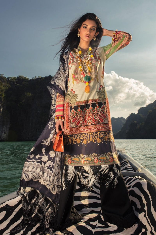 Sana Safinaz Lawn Suit in Black Color