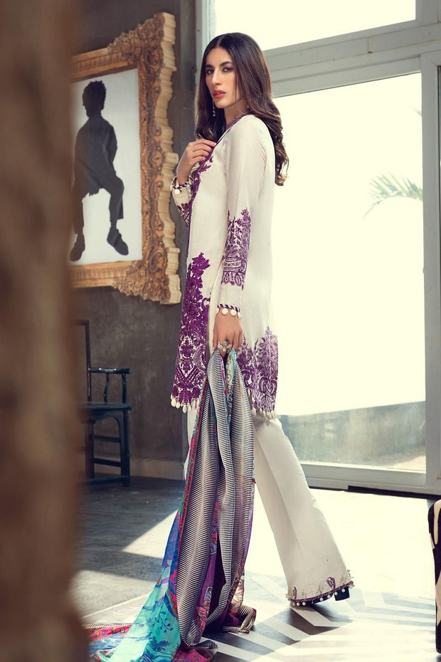 Sana Safinaz  Eid Dress with Embroidered Patch Backside 