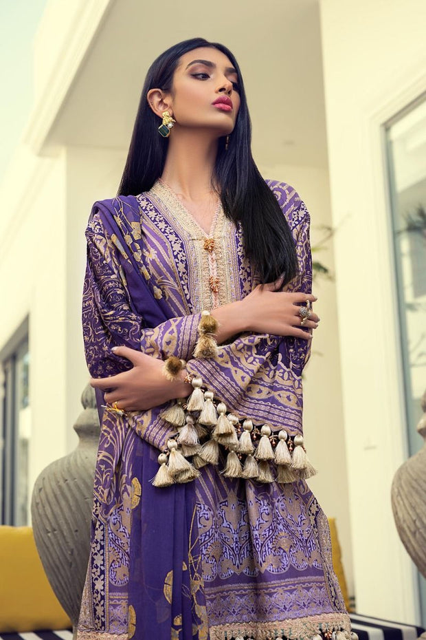 Sana Safinaz Lawn Dress in Purple Color