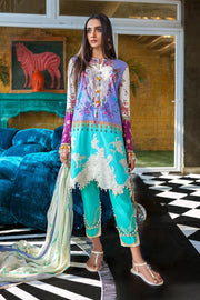 Sana Safinaz Lawn Outfit in Turquoise Color
