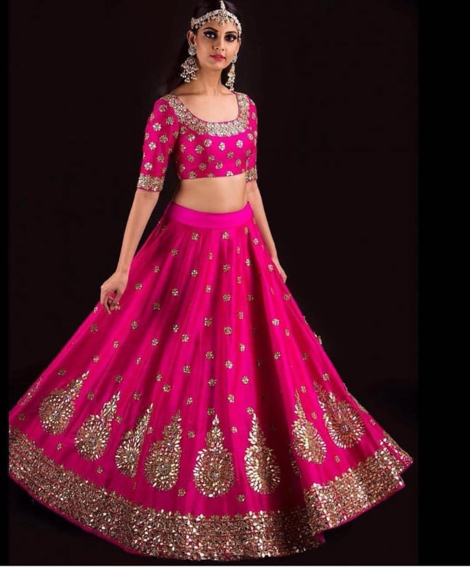 Sangeet Lehenga Choli in hot Pink