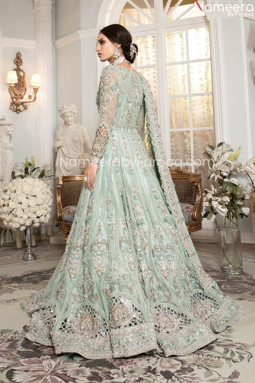 Sea green bridal dress cheap