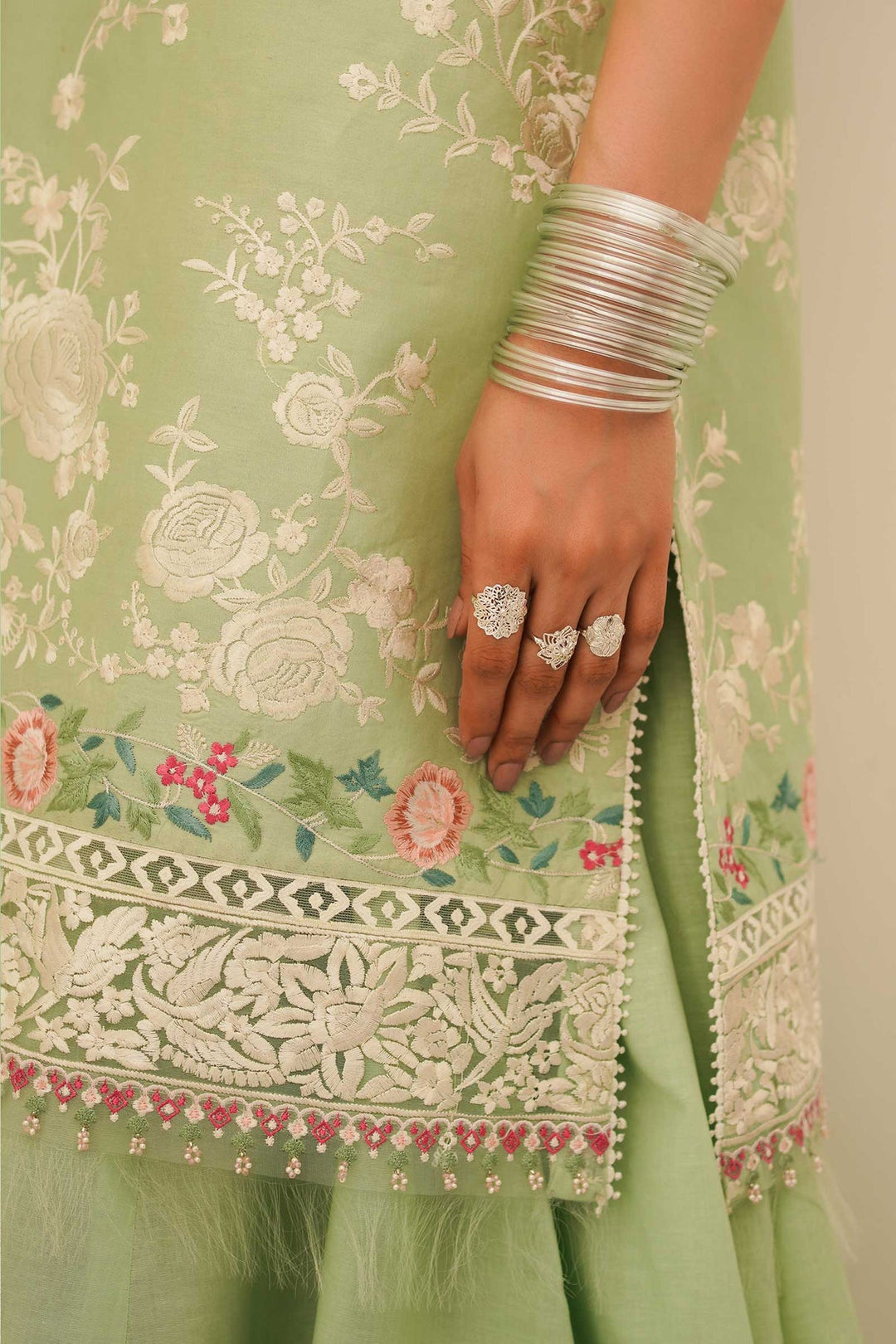 Sea Green Kameez Salwar for Pakistani Party Dress