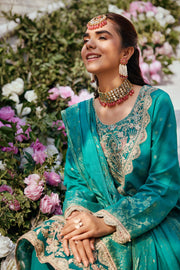 Sea Green Kameez Trousers with Dupatta Pakistani Eid Dress 2023