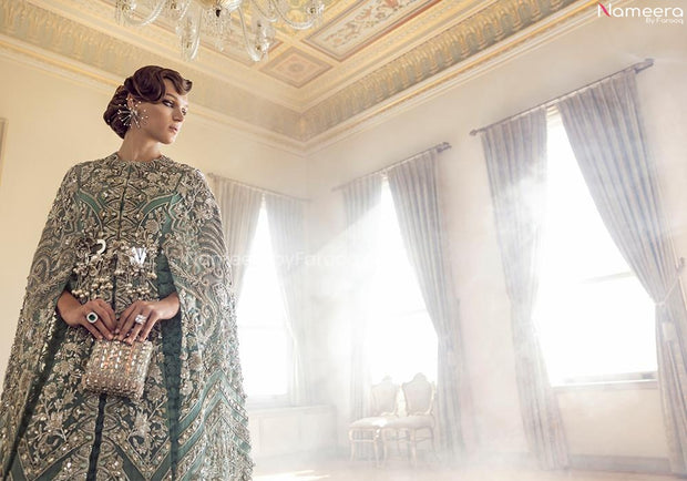sea green lehenga bridal dress