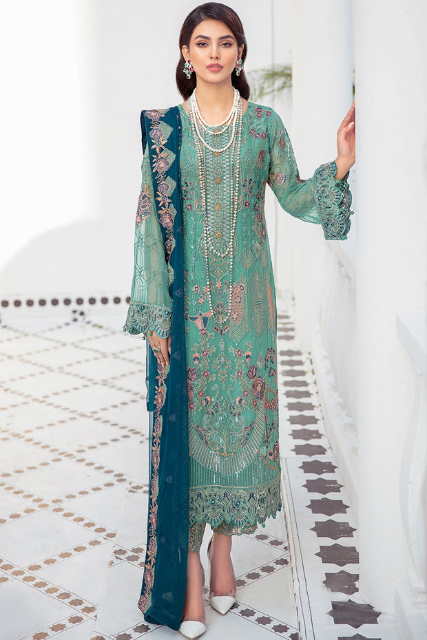 Shop Sea Green Embellished Pakistani Kameez Party Dress LARGE Shop Sea Green Embellished Pakistani Kameez Party Dress LARGE