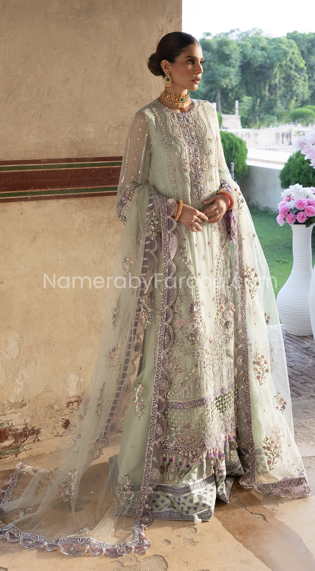 Sharara Dress Pakistani in Soft Pistachio Shade 2021