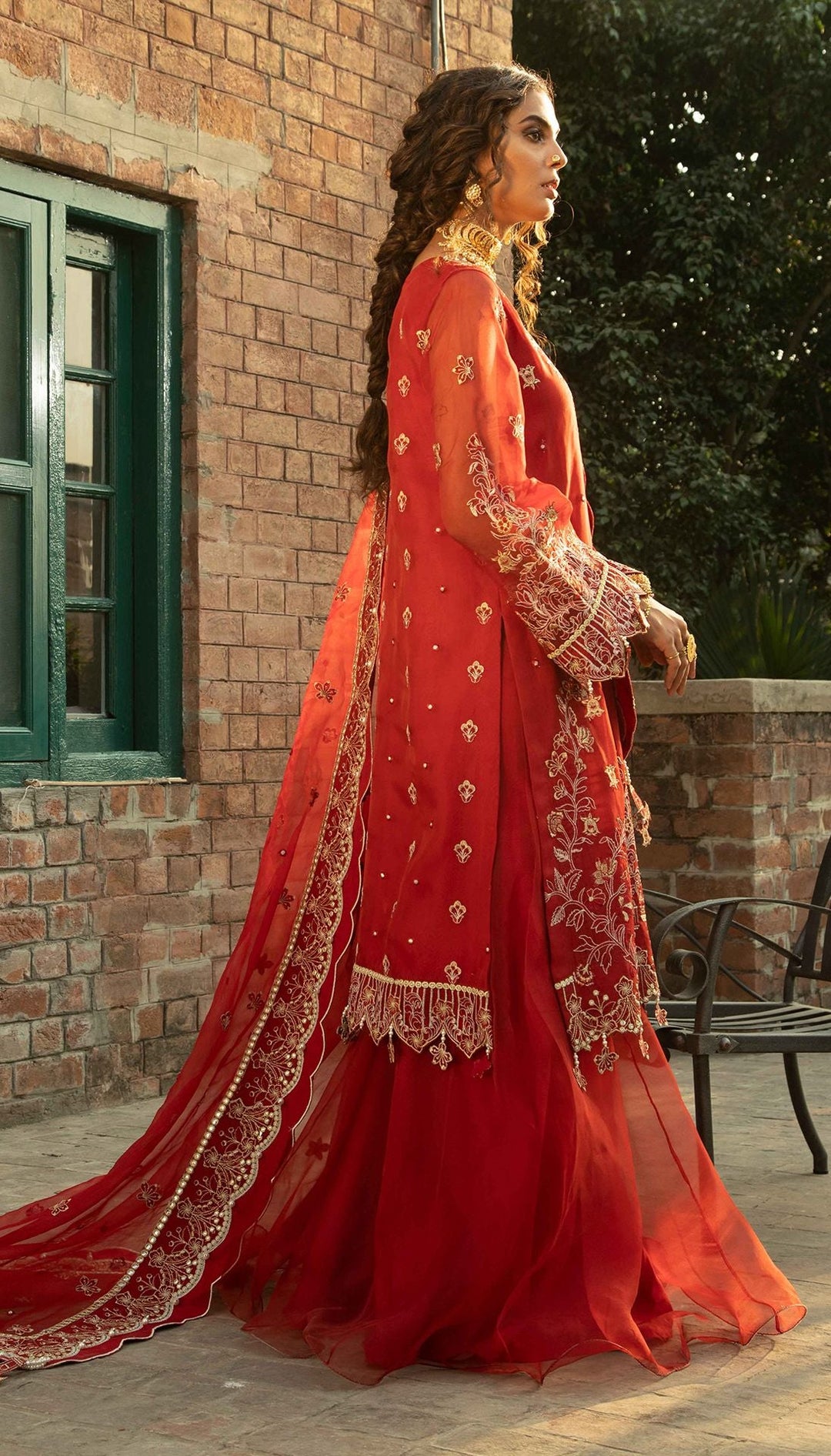 Sharara Dress for Girls in Rusty Orange Shade 2022