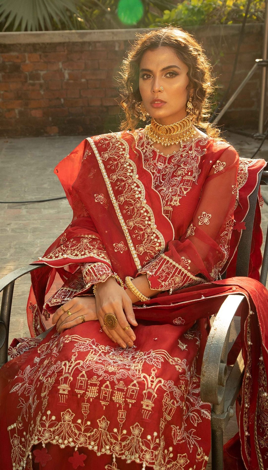 Sharara Dress for Girls in Rusty Orange Shade Online