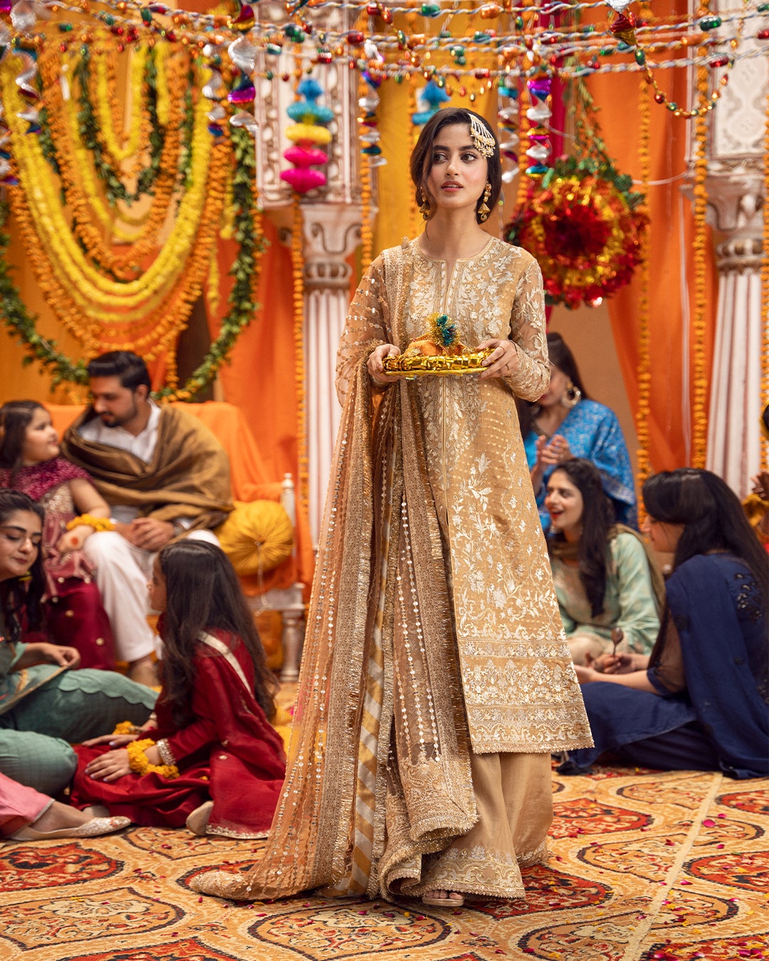 Sharara Kameez Mehndi Dress Pakistani for Bride