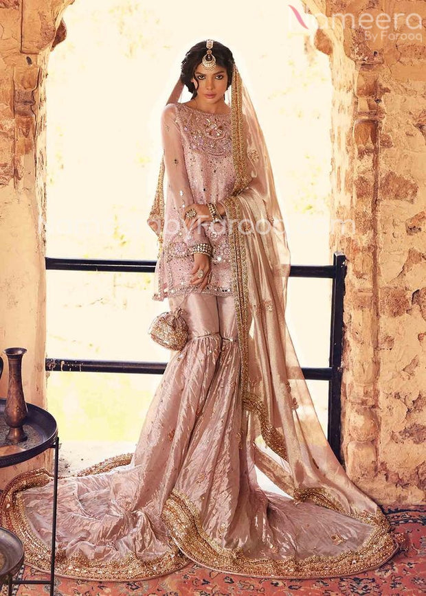 Buy Desirable Cream Sharara - Designer Jacquard Sharara Suit – Empress  Clothing