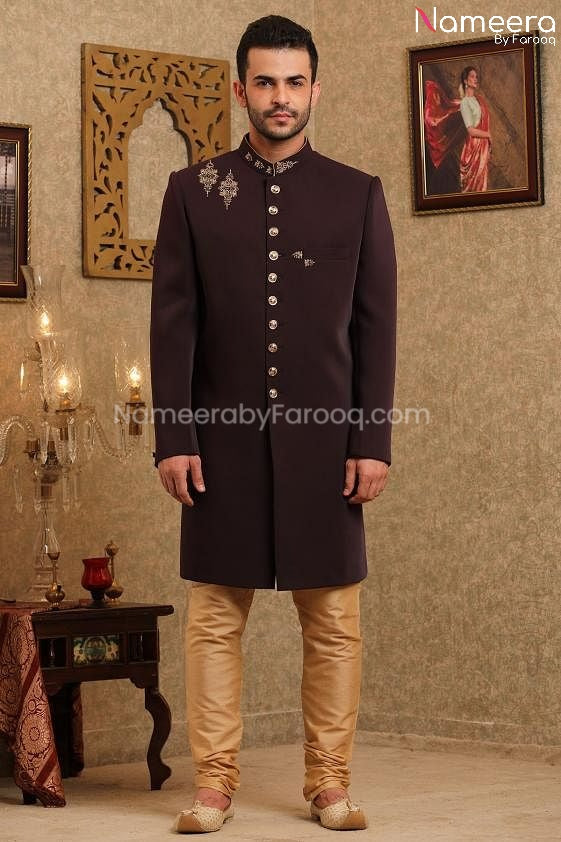 Sherwani Groom Pakistani for Wedding Online  Front Look