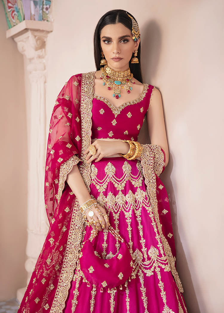 Gorgeous Shocking Pink Pakistani Bridal Lehenga for Brides