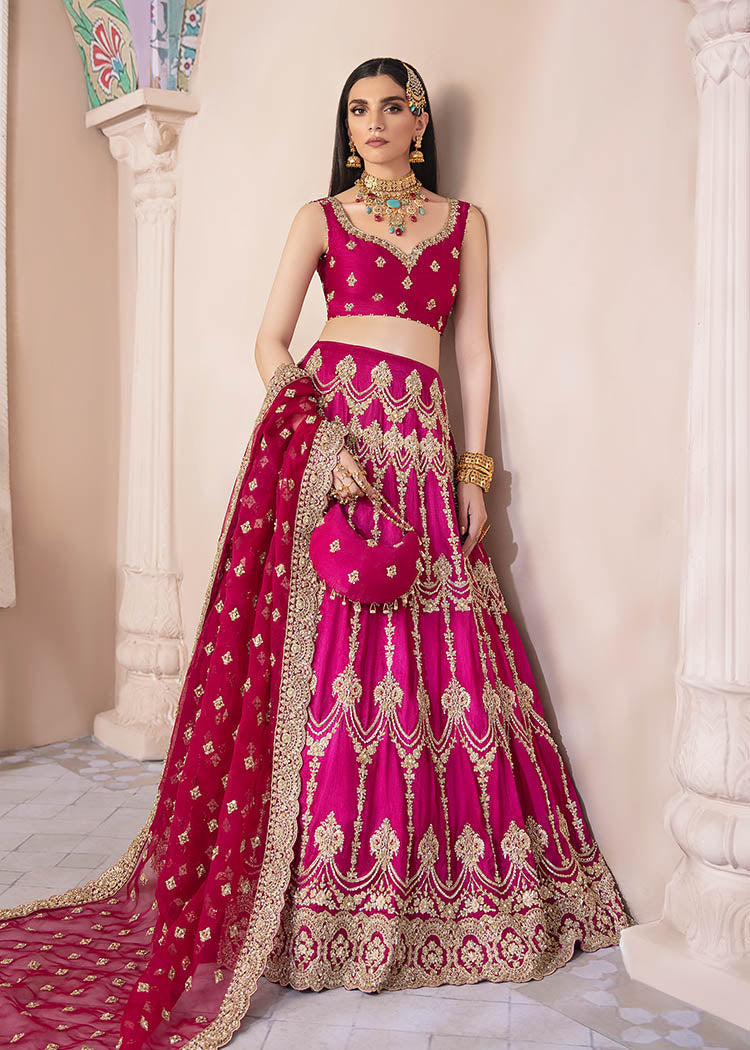Gorgeous Shocking Pink Pakistani Bridal Lehenga for Brides