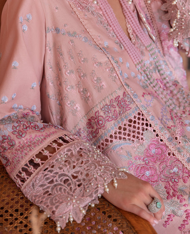 Shop Heavily Embellished Pink Pakistani Kameez Salwar Suit and Dupatta