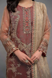 Shop Maria B Maroon Net Embroidered Pakistani Kameez Salwar Party Wear 2023