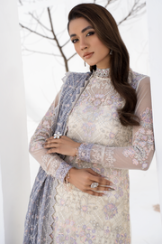 Shop Pakistani Embroidered Pearl White Kameez Capri Wedding Wear
