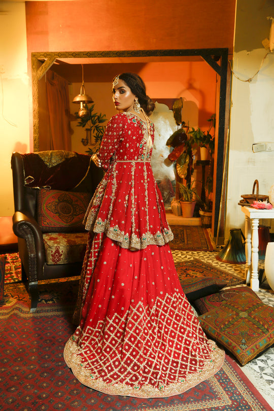 Baby Pink Short Kurti with Lehenga in India