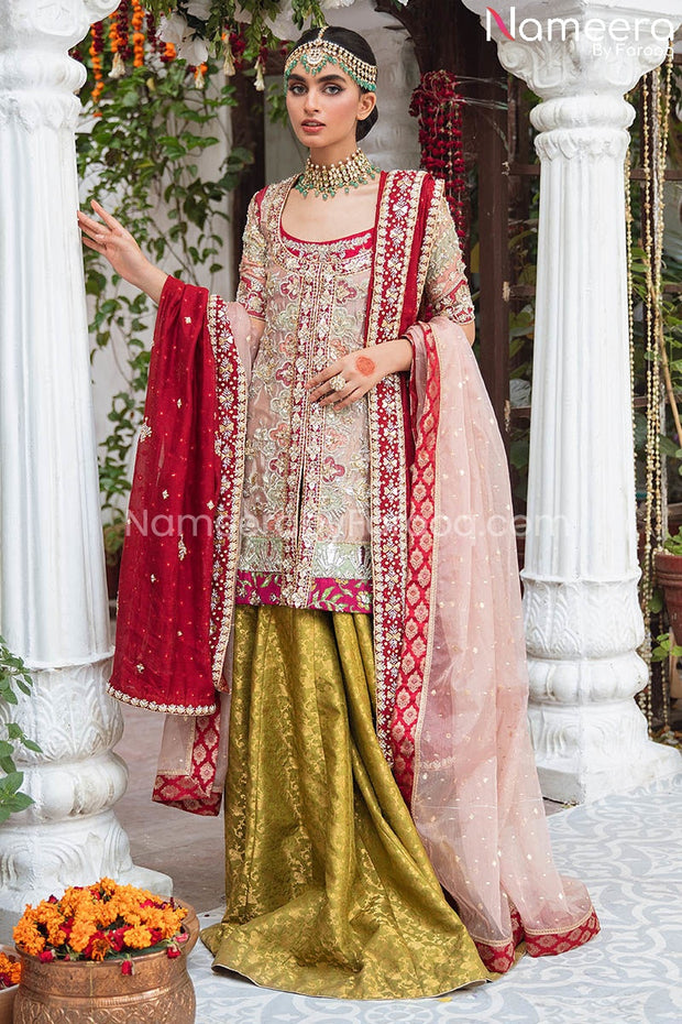Short Shirt with Sharara Bridal Dress Pakistani