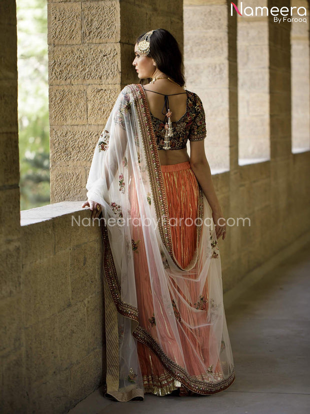 Silk Bridal Lehenga with Velvet Choli