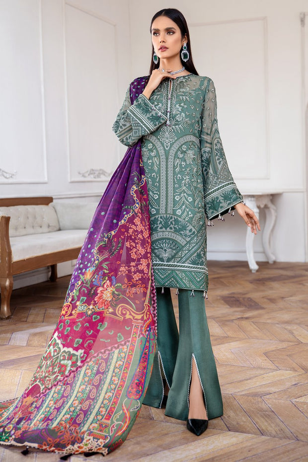 Silk Dupatta Chiffon Wear in Turquoise Color