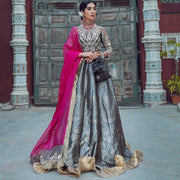 Silk Jamawar Long Frock for Wedding Party