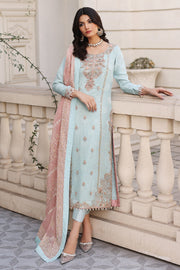Silk Sky Blue Salwar Kameez Pakistani Wedding Dresses