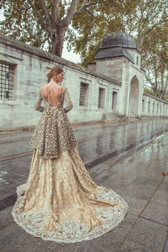 Silver Bridal Circular Lehenga for Wedding