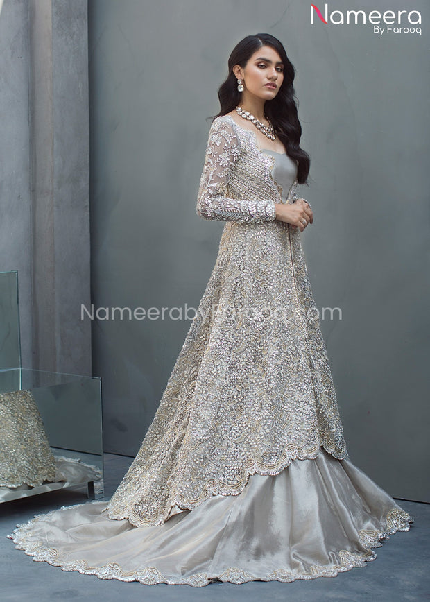 Silver Bridal Dress Pakistani