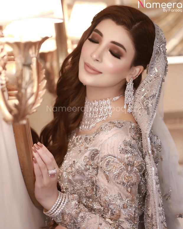 silver bridal dress