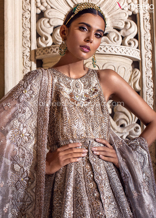Silver Bridal Lehenga Pakistani for Wedding Online