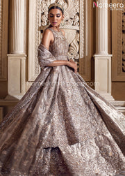 Silver Bridal Lehenga Pakistani for Wedding Online