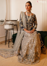 Silver Bridal Lehenga in Pakistan for Wedding Front Look