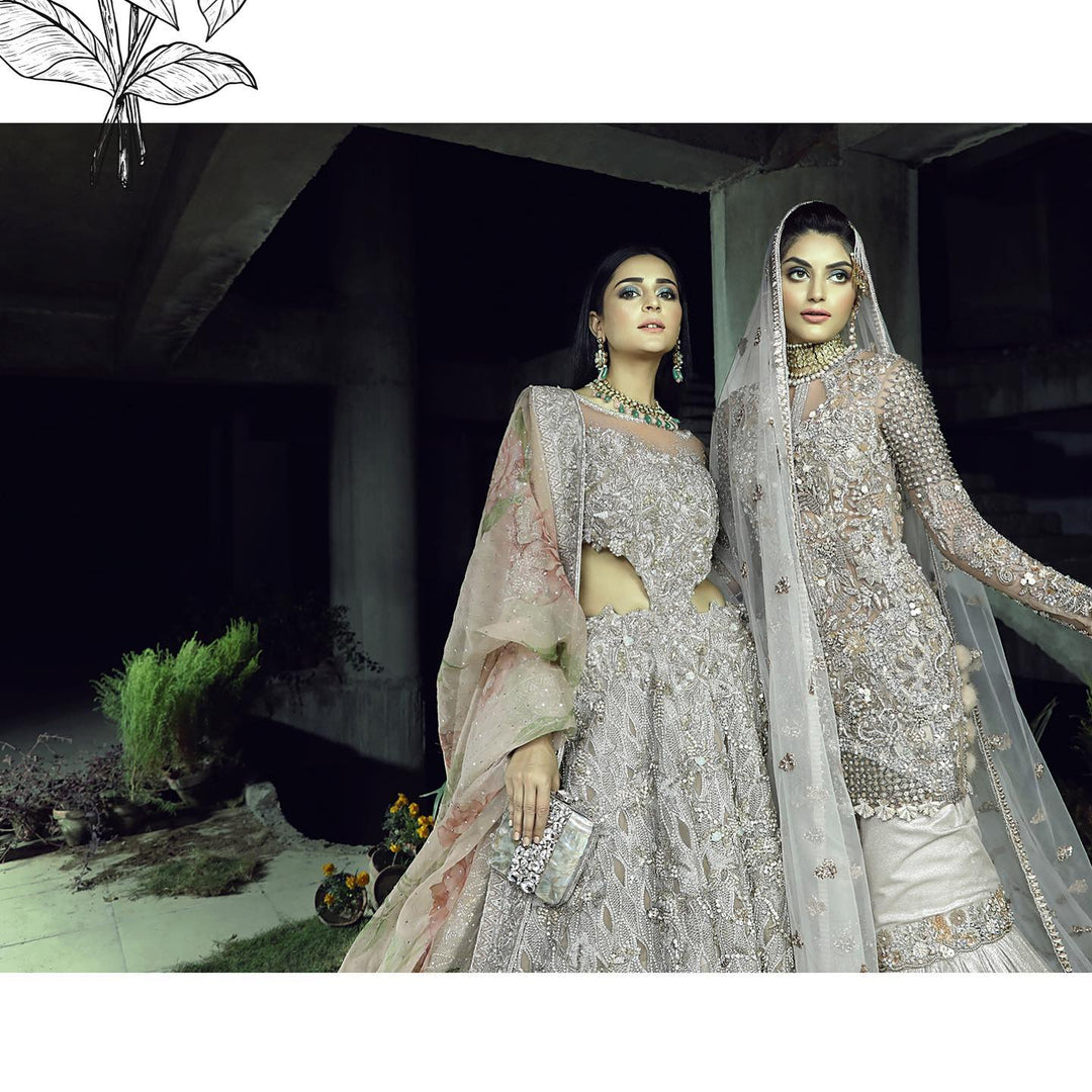 Traditional Bridal White Sharara Shirt for Nikkah Wear