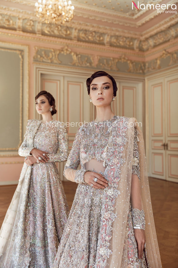 silver lehenga for bride