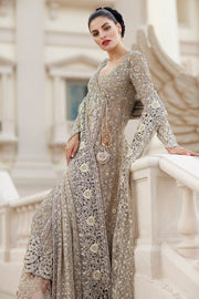 Silver Long Frock Lehenga 