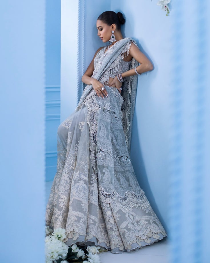Silver Luxury Indian Bridal Lehenga Choli 2022