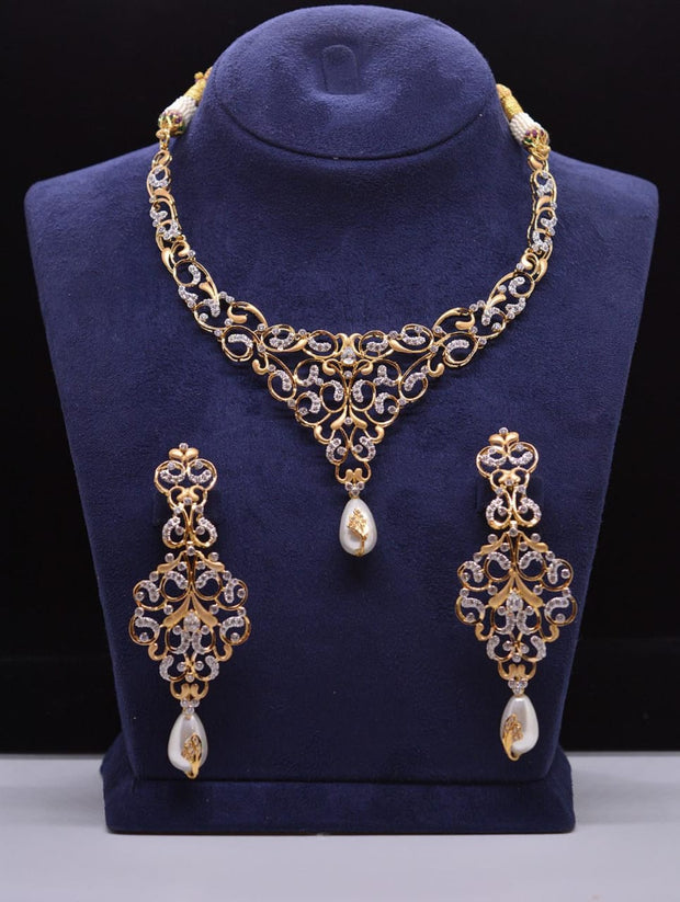 Silver Gold Plated Necklace Set