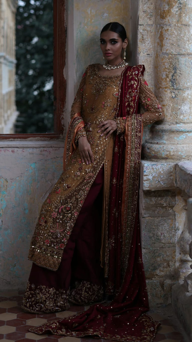 Skin Long Kameez Lehenga Pakistani Wedding Dresses Nameera by Farooq