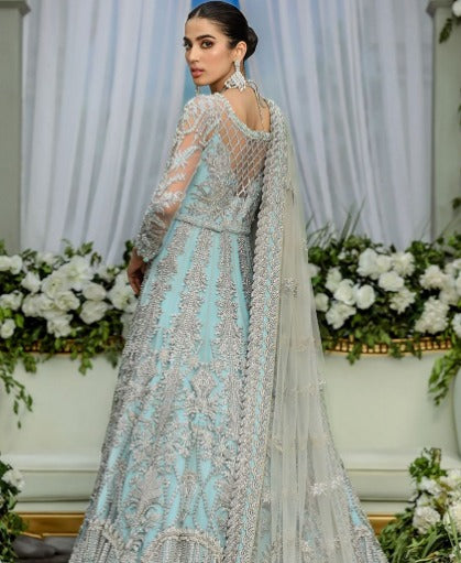 Sky Blue Gown Lehenga 