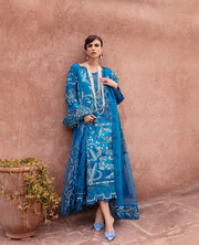 Sky Blue Heavily Embellished Pakistani Kameez Salwar Suit with Dupatta